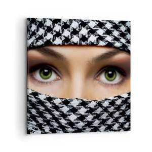Cuadro sobre lienzo - Impresión de Imagen - Hermosa mirada de ojos verdes - 70x70 cm