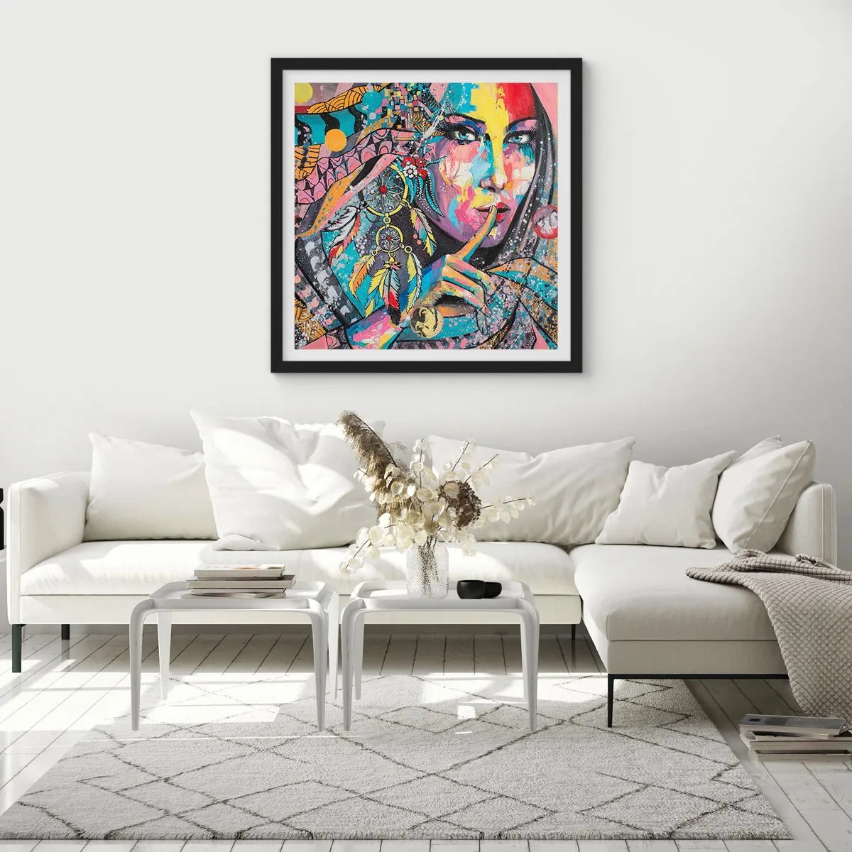 Póster en marco negro - Silencio hasta que entiendas - 40x40 cm