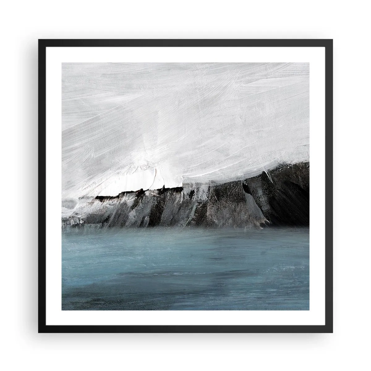 Póster en marco negro - Agua - tierra: un choque de elementos - 60x60 cm