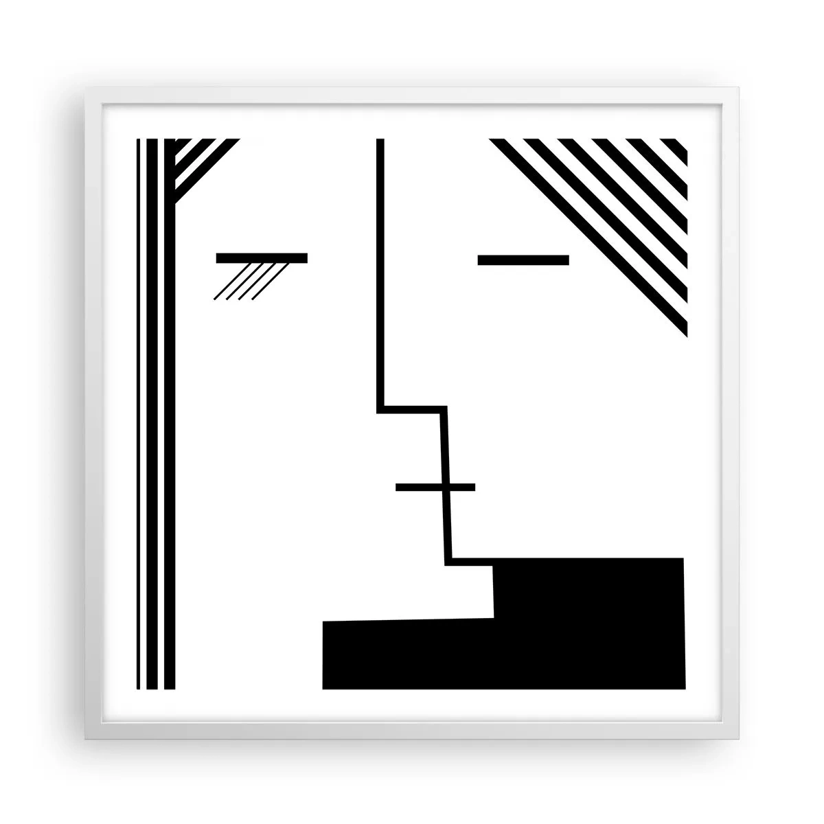 Póster en marco blanco - Solo un beso - 60x60 cm