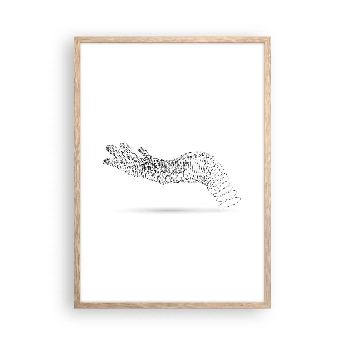 Póster en marco roble claro - Mano elástica - 50x70 cm