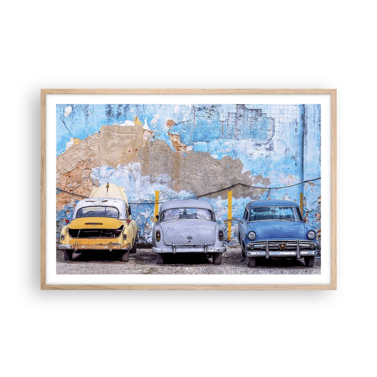 Póster en marco roble claro - Reunión de veteranos - 91x61 cm