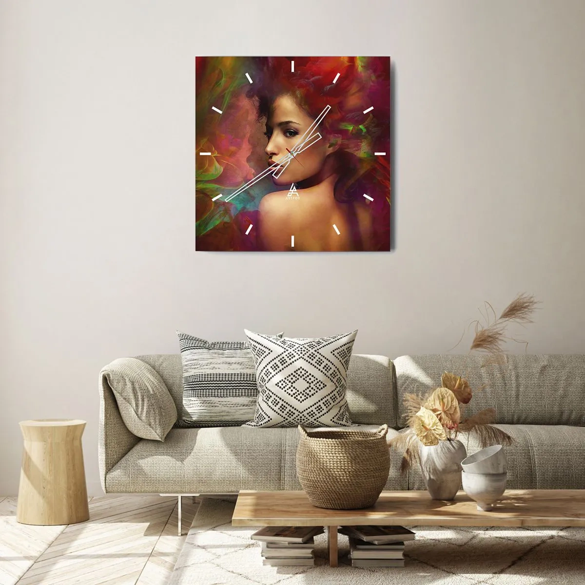 Reloj de pared - Reloj de vidrio - Más hermosa que un arco iris, tan delicada como la niebla - 30x30 cm