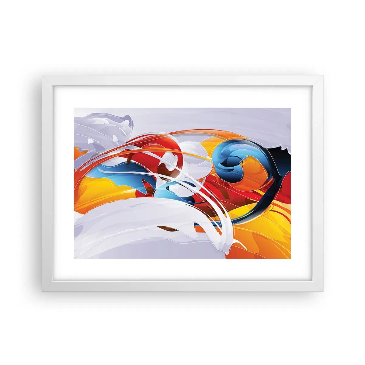 Póster en marco blanco - Danza de los elementos - 40x30 cm