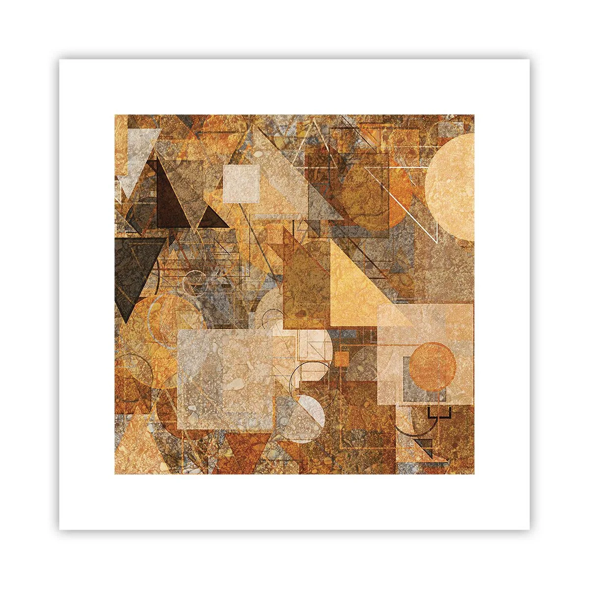 Póster - Estudio cubista en bronce - 30x30 cm
