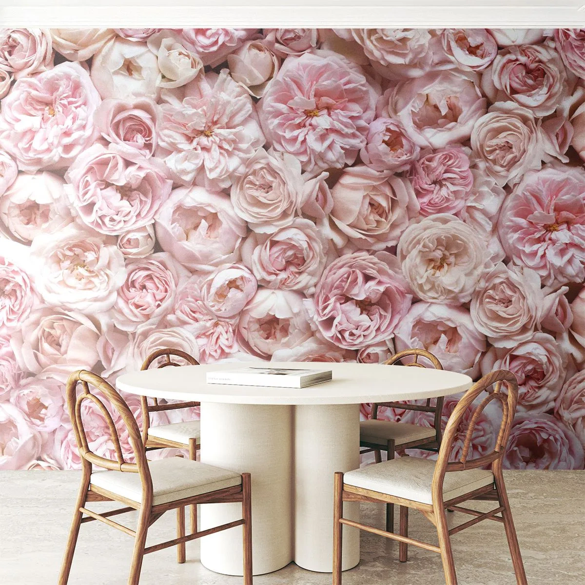 Fotomural Autadhesivo Deluxe Sticker - Salpicado de rosas - flores, Pastel, rosas - 250x175 cm