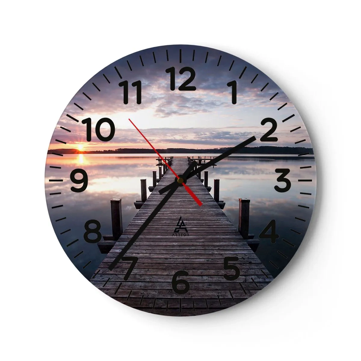 Reloj de pared - Reloj de vidrio - Frontera silenciosa del día y la noche - 40x40 cm