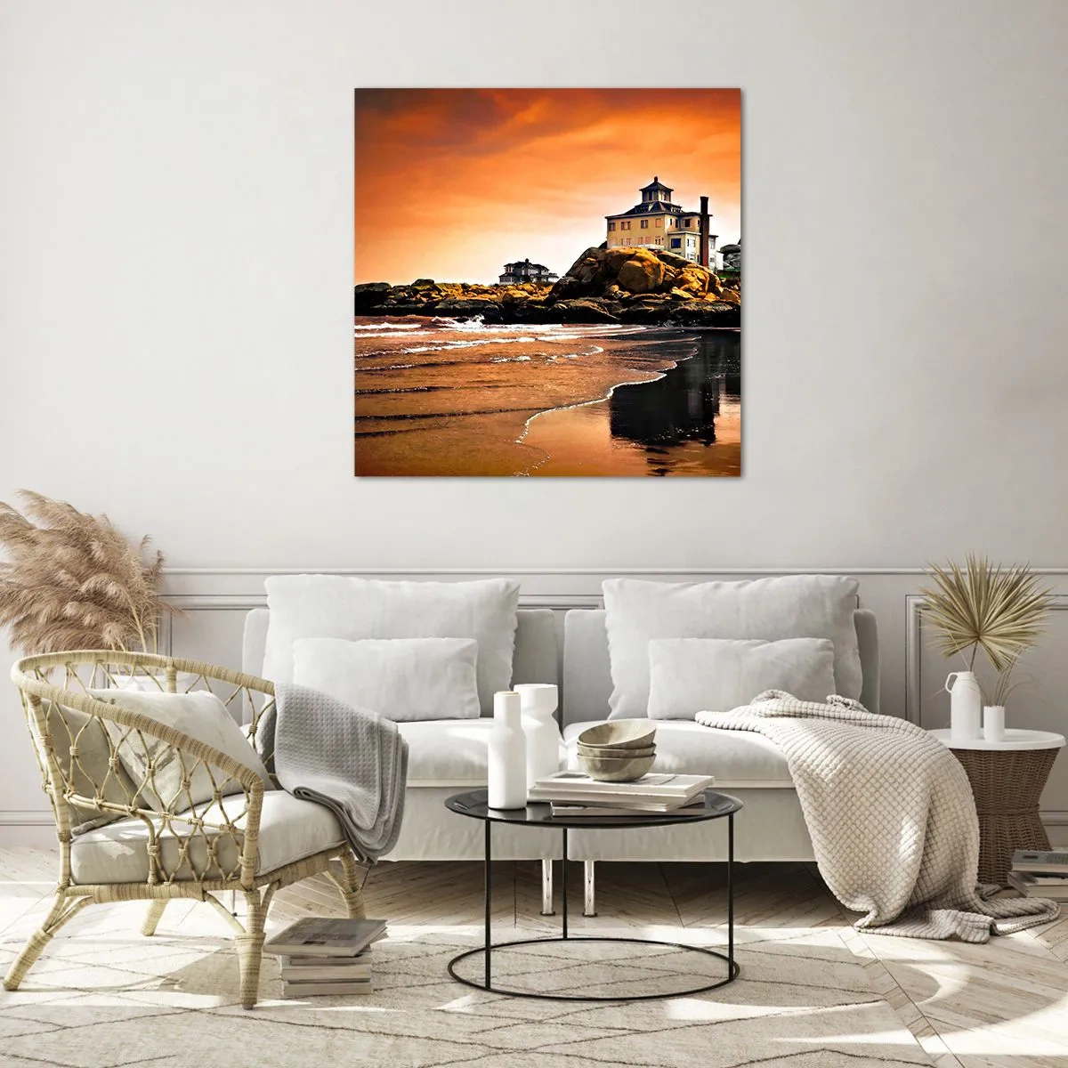 Cuadro sobre vidrio - Impresiones sobre Vidrio - La elegancia de la costa oeste - 30x30 cm