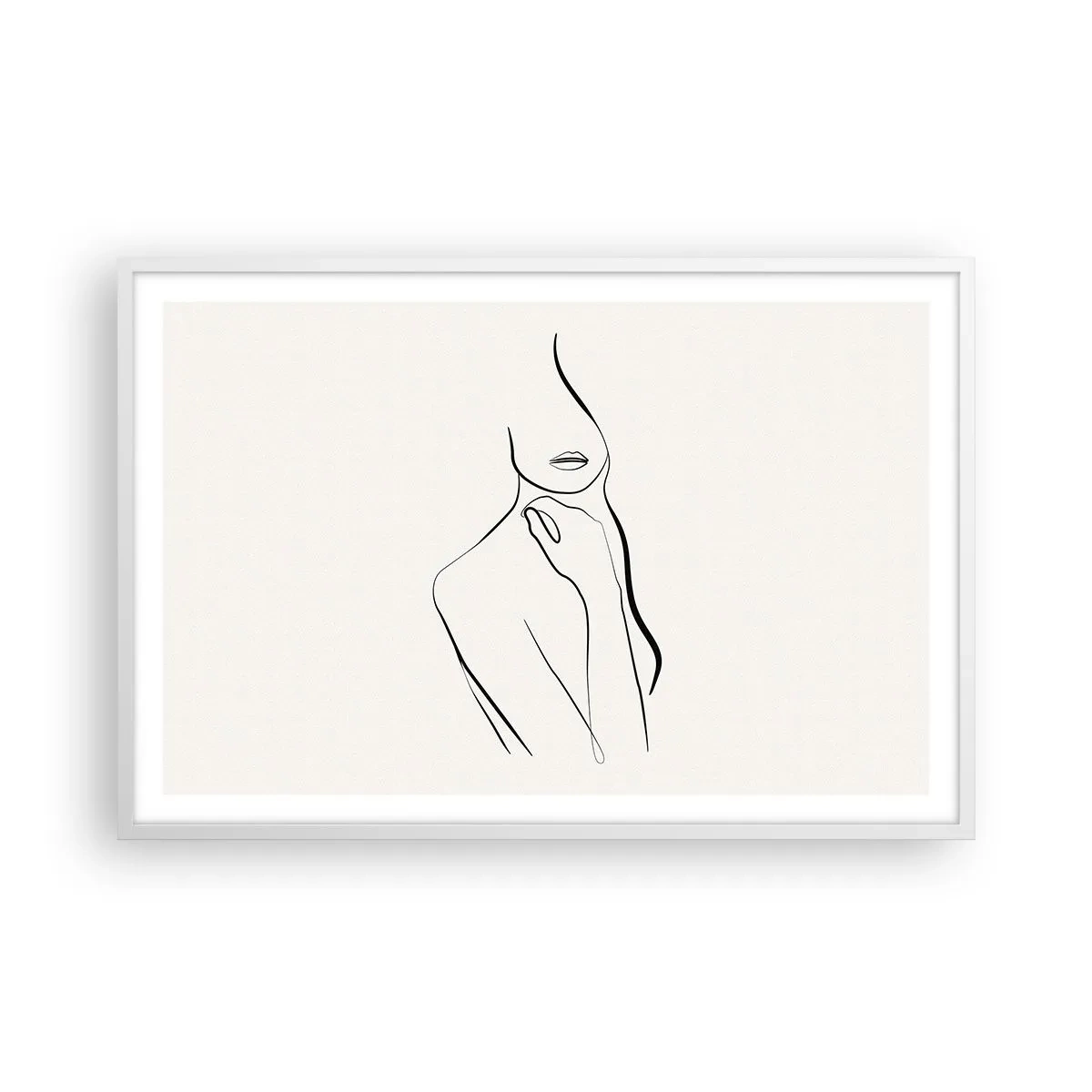 Póster en marco blanco - Una ola de melancolía - 91x61 cm