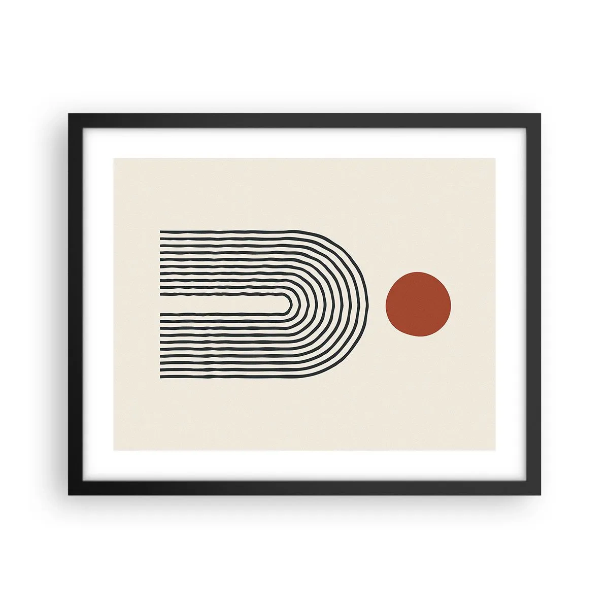 Póster en marco negro - Magnetismo de formas y colores - 50x40 cm