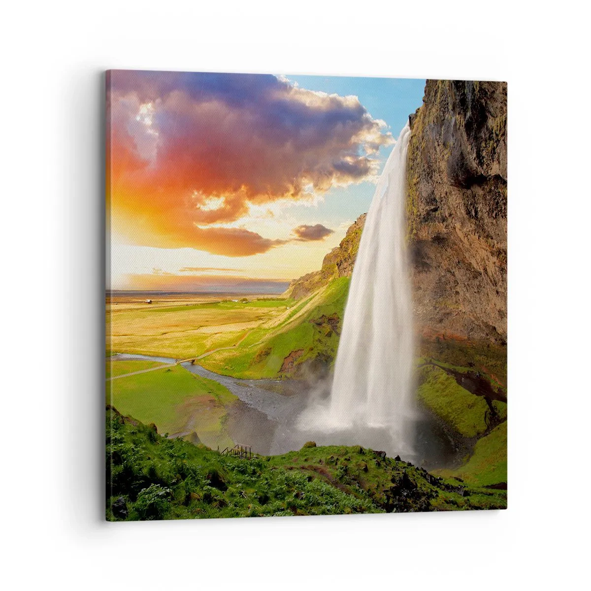 Cuadro sobre lienzo - Impresión de Imagen - La plenitud del verano islandés - 70x70 cm