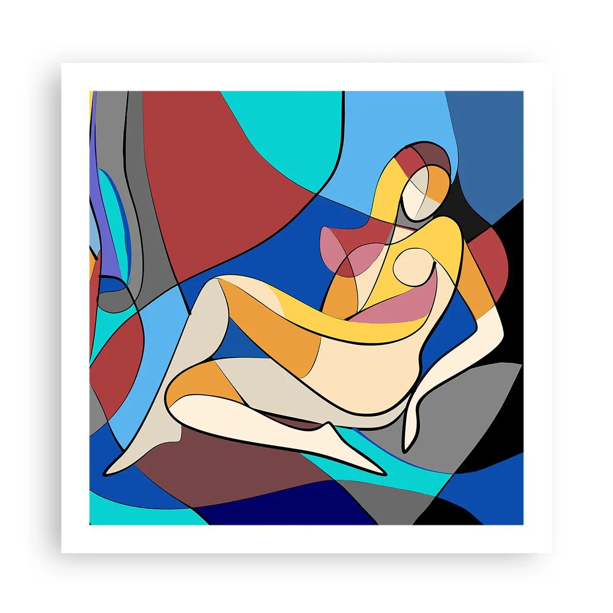 Póster - Desnudo cubista - 60x60 cm