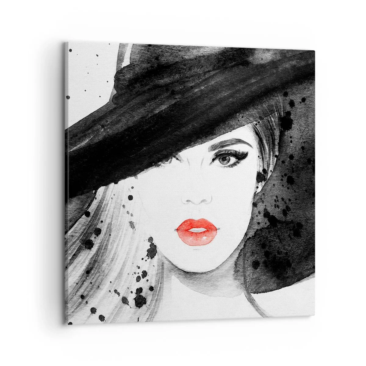 Cuadro sobre lienzo - Impresión de Imagen - Dama de negro - 50x50 cm