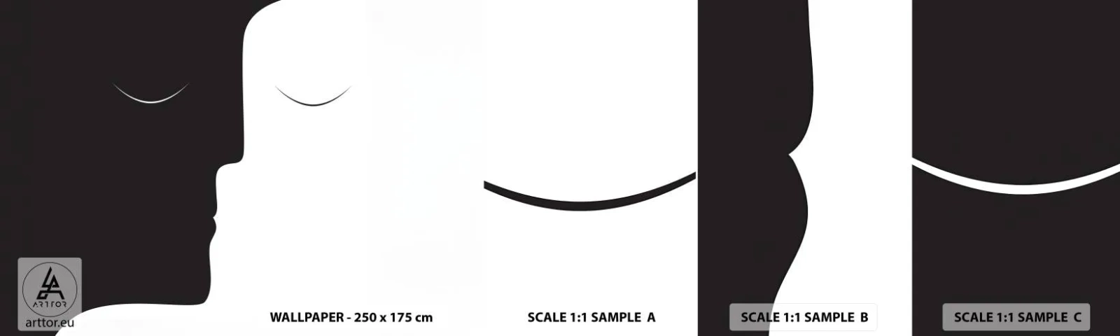 Muestra De Fotomural Standard Eco - Unidad de los opuestos - Gente, Pareja, Pedazo - 100x30 cm