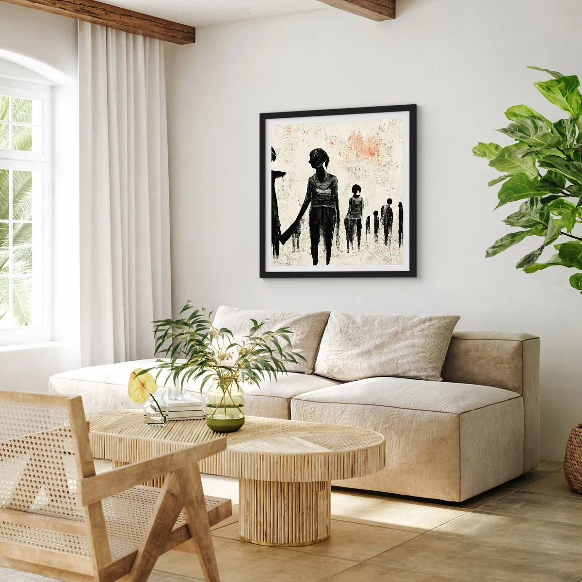 Póster en marco negro - Contra la soledad - 30x30 cm