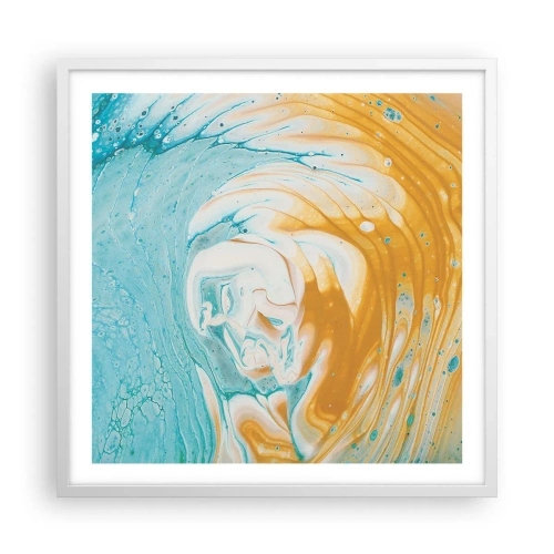 Póster en marco blanco - Remolino pastel - 60x60 cm