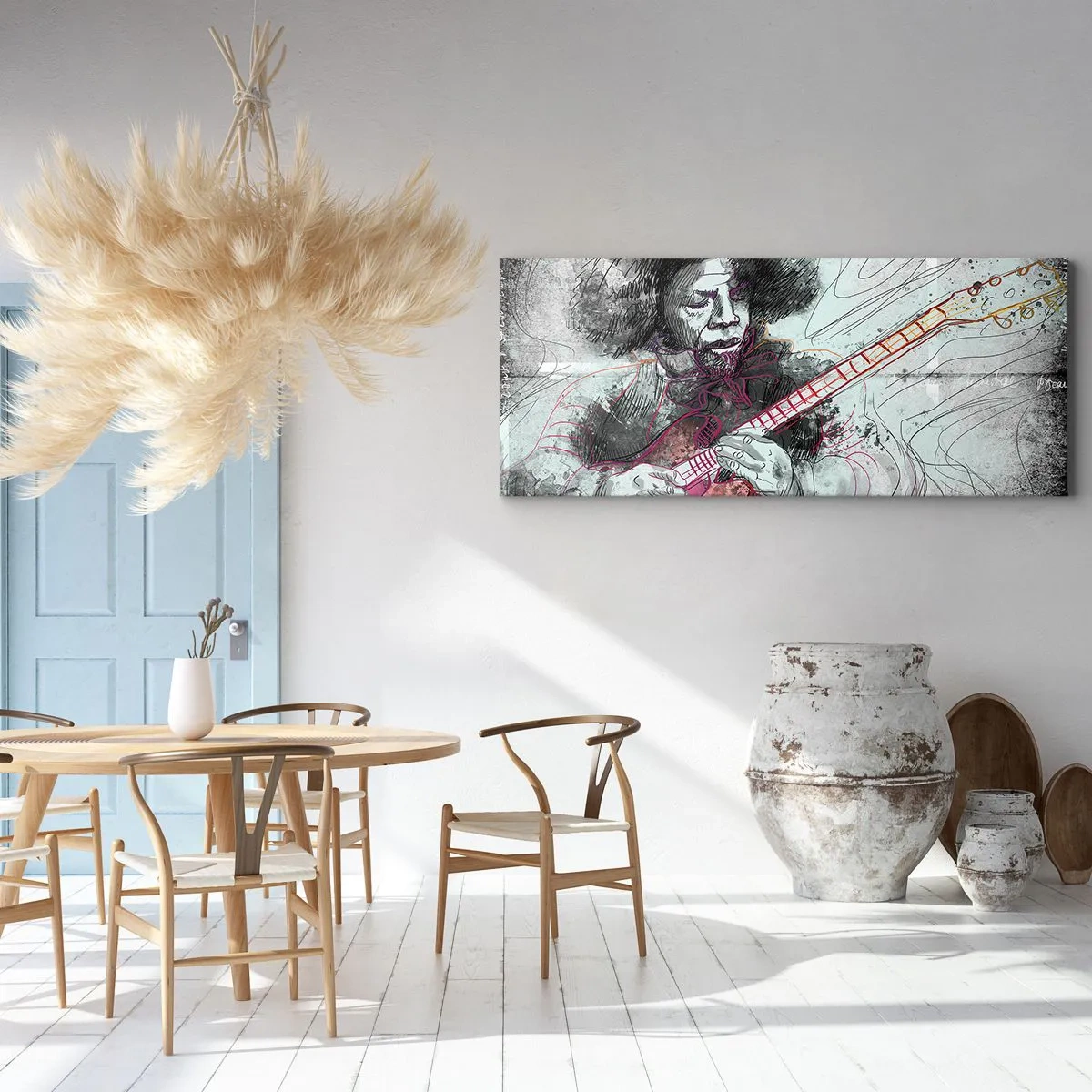 Cuadro sobre lienzo - Impresión de Imagen - Volando con la música - 100x40 cm