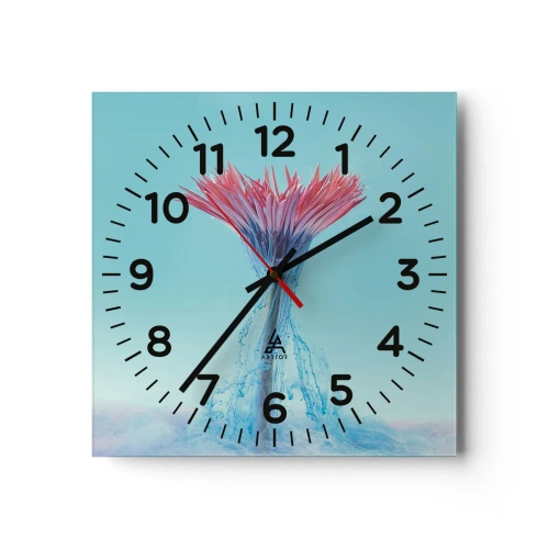 Reloj de pared - Reloj de vidrio - En un abrazo vigorizante - 30x30 cm