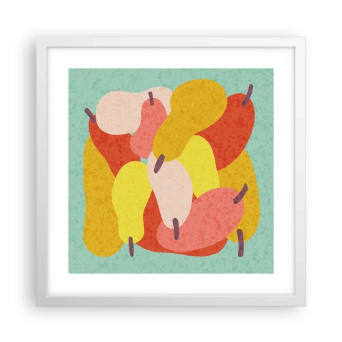 Póster en marco blanco - Saborear el sol del verano - 40x40 cm