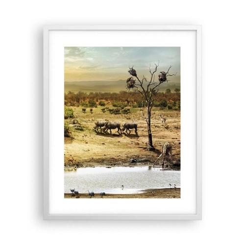 Póster en marco blanco - Y del Edén fluyó un río... - 40x50 cm