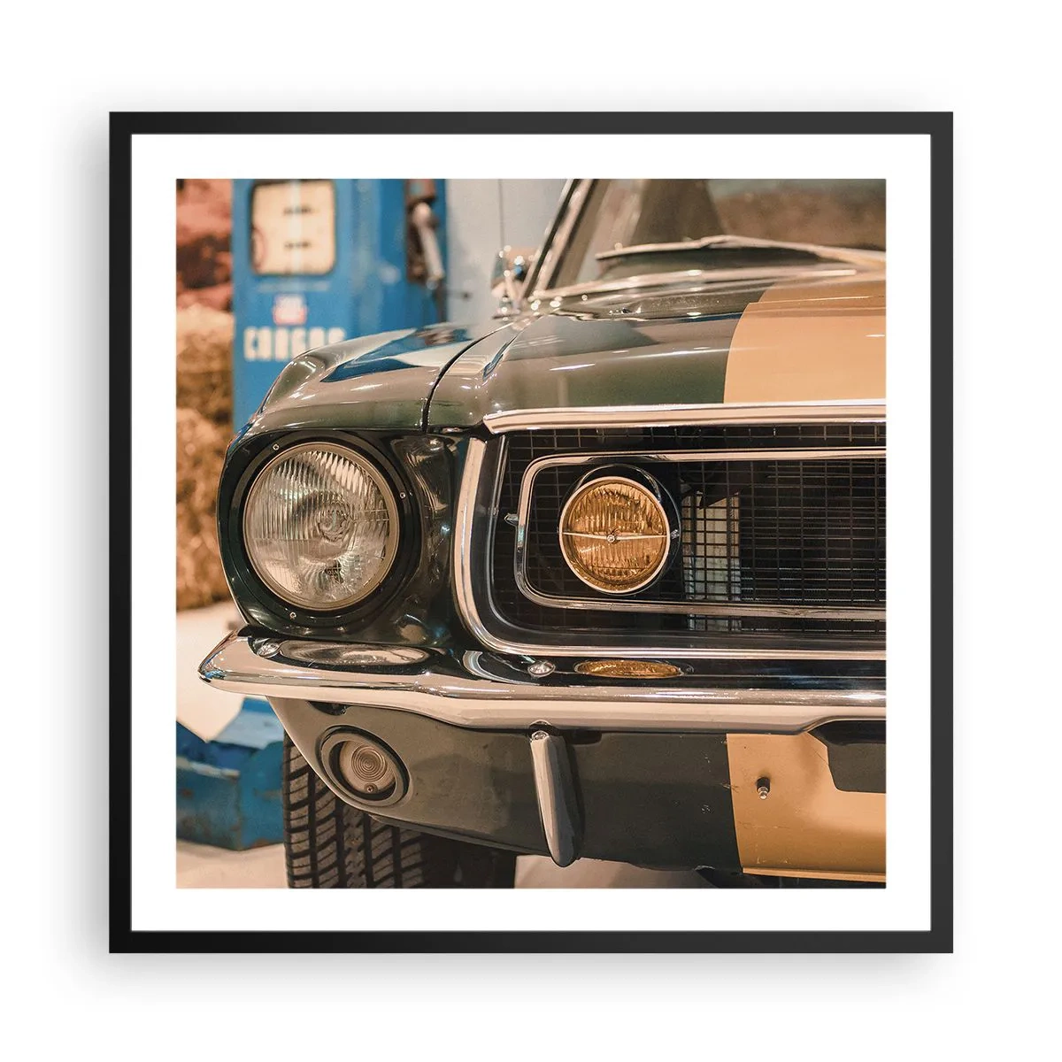 Póster en marco negro - Encuentro con una leyenda - 60x60 cm