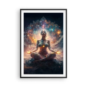 Póster en marco negro - Flujo de buena energía - 61x91 cm