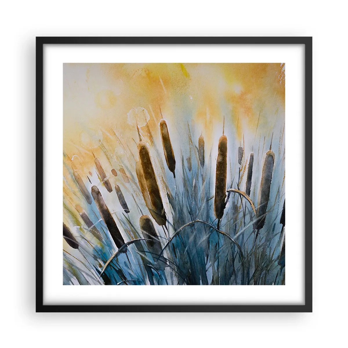 Póster en marco negro - El frío del agua, el calor del sol - 50x50 cm