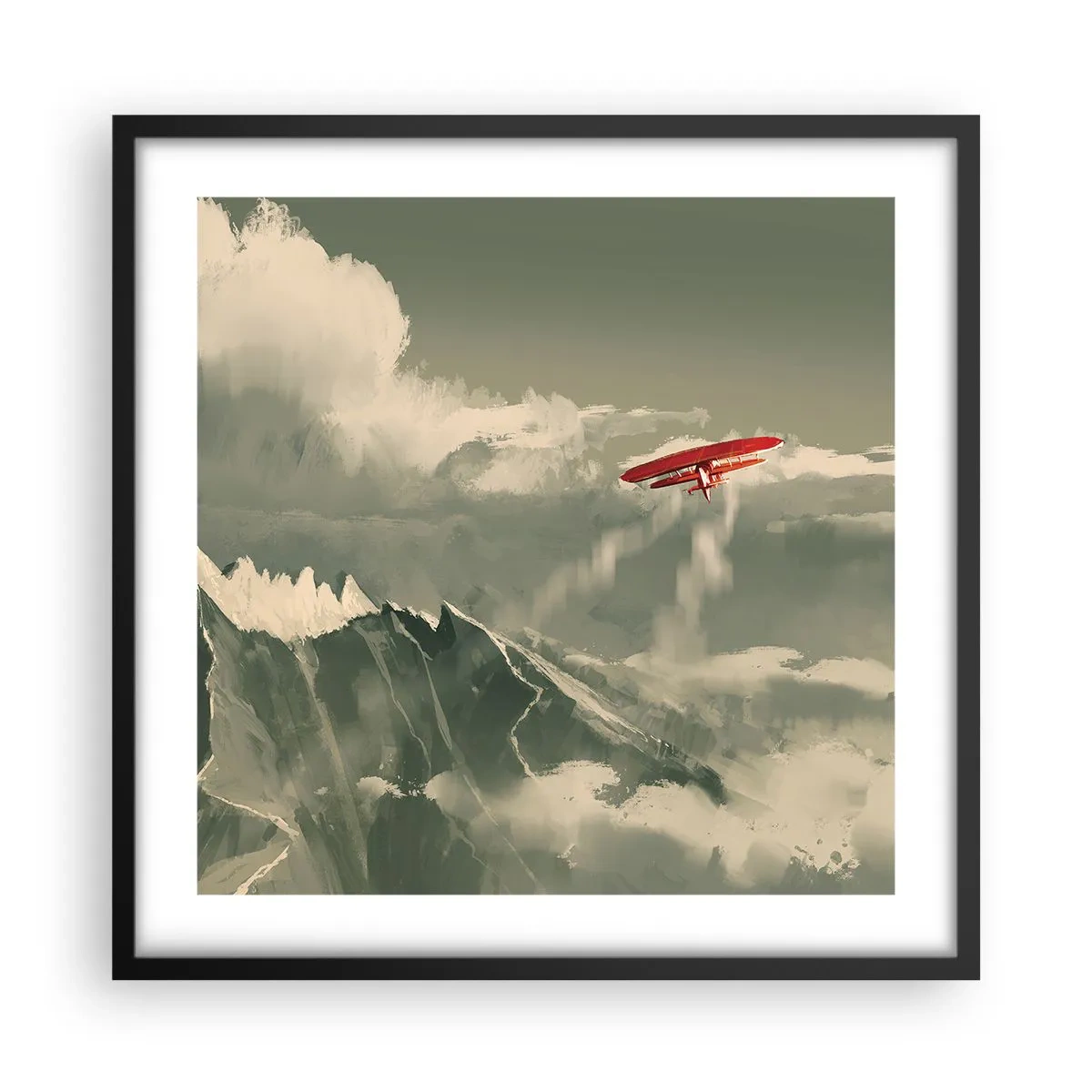 Póster en marco negro - Pionero sin miedo - 50x50 cm