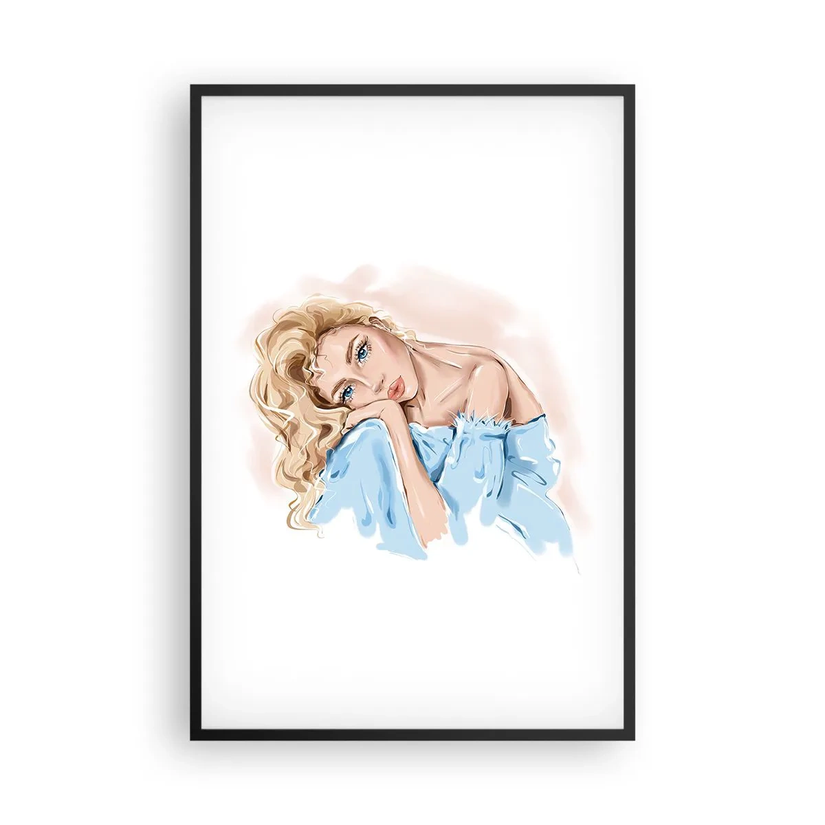 Póster en marco negro - Soñar en azul - 61x91 cm