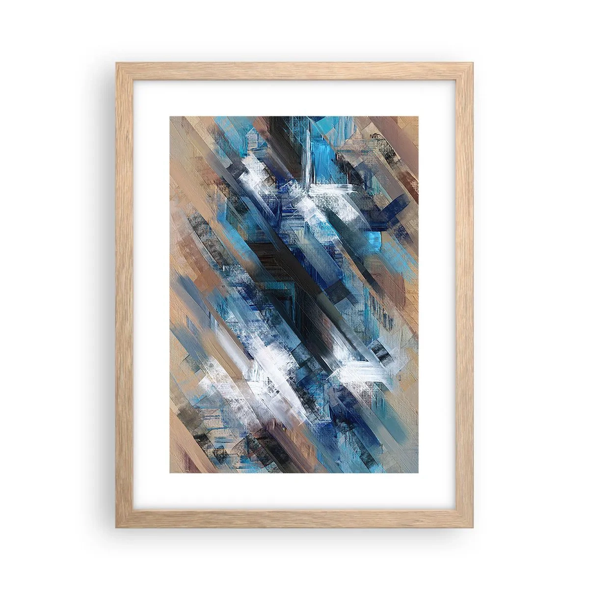 Póster en marco roble claro - En una inclinación azul - 30x40 cm
