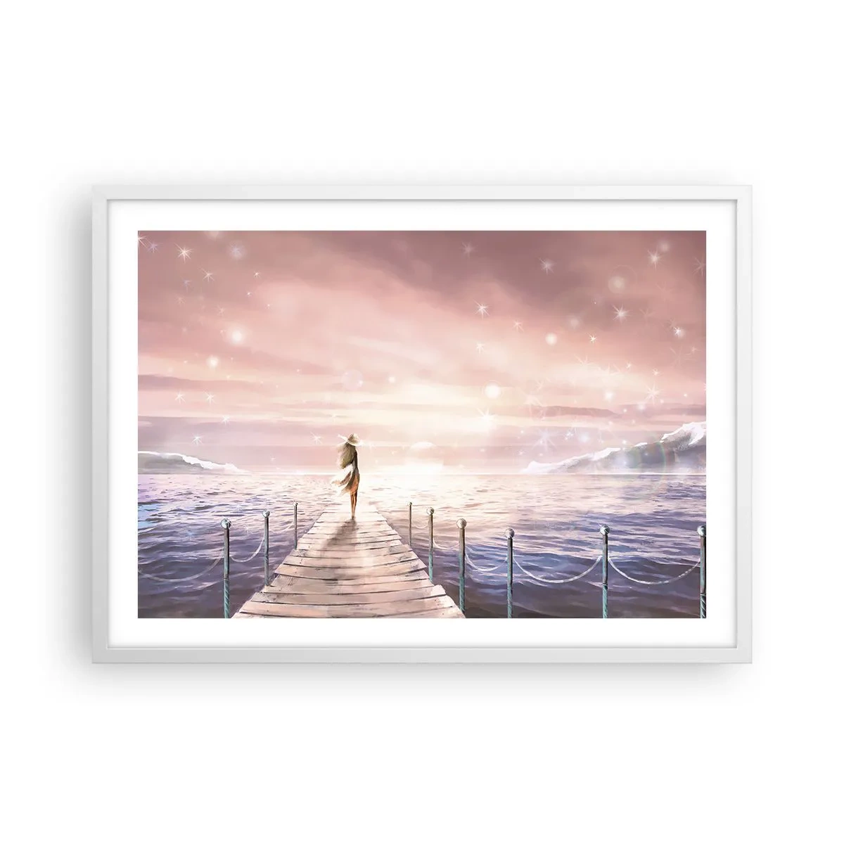 Póster en marco blanco - A la luz de un sueño - 70x50 cm