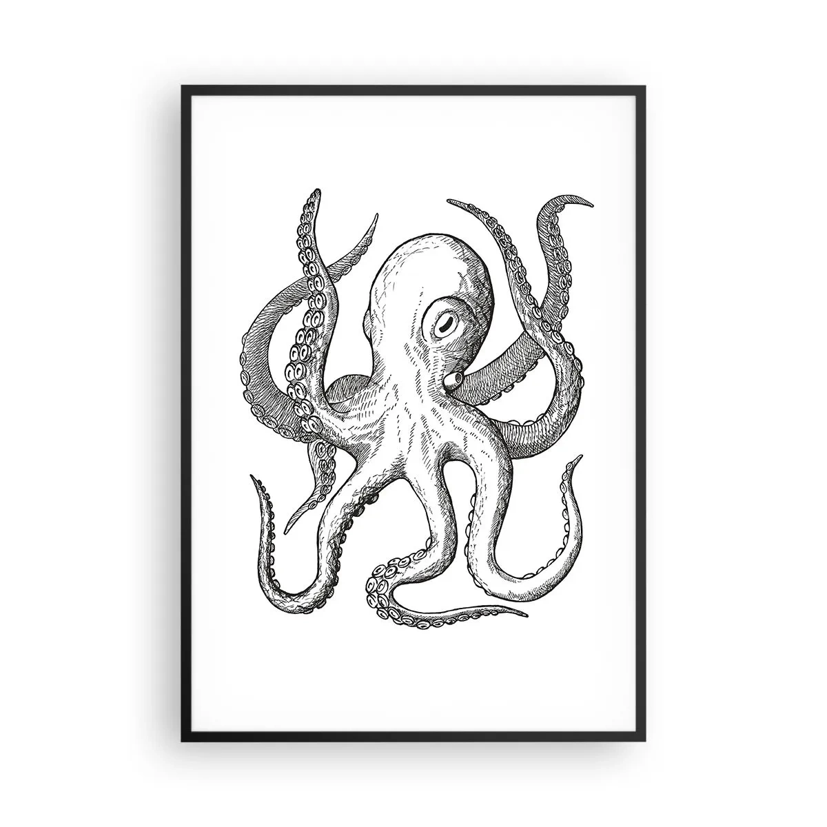 Póster en marco negro - Bailando con olas - 70x100 cm