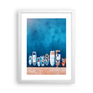 Póster en marco blanco - En fila y a la espera - 30x40 cm