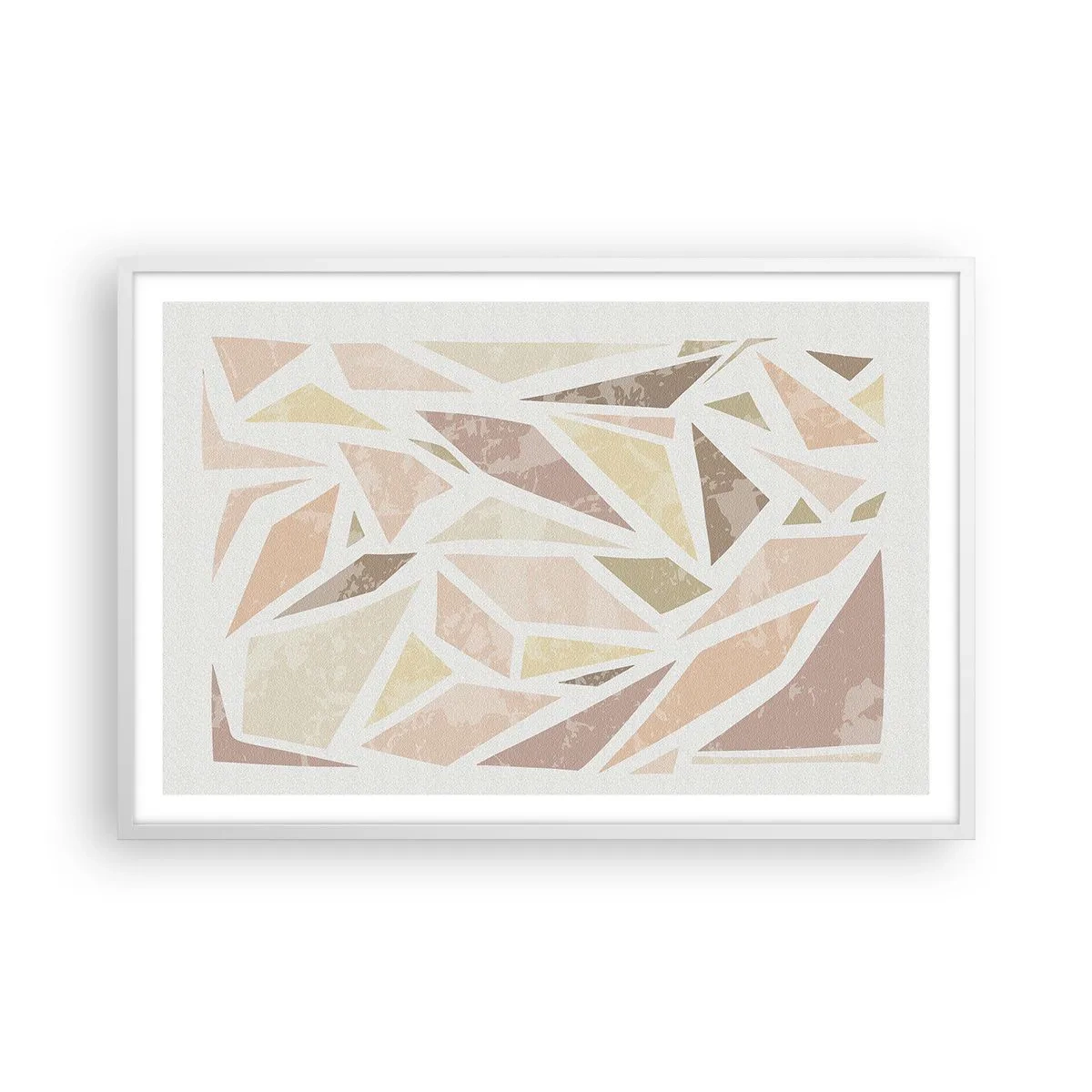 Póster en marco blanco - Composición de vidrieras - 91x61 cm