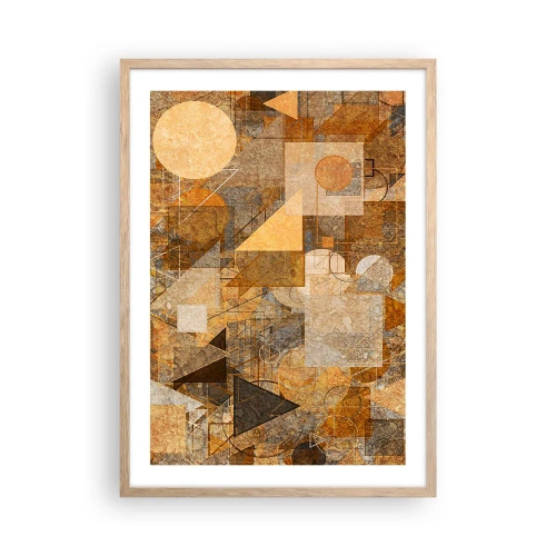 Póster en marco roble claro - Estudio cubista en bronce - 50x70 cm