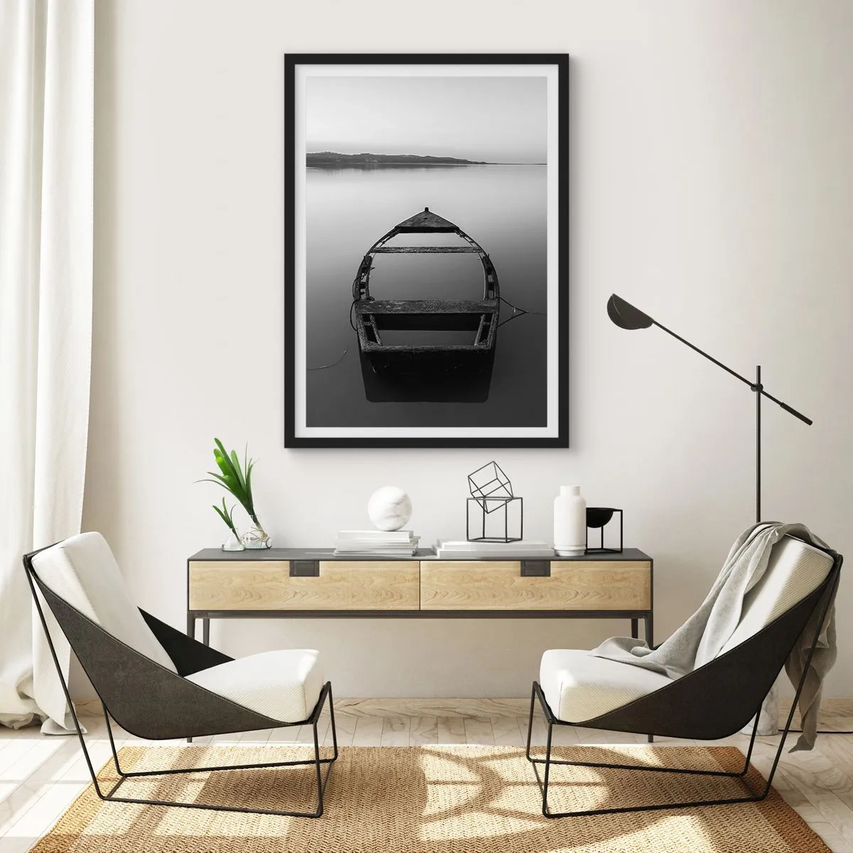 Póster en marco negro - Anhelo y melancolía - 61x91 cm