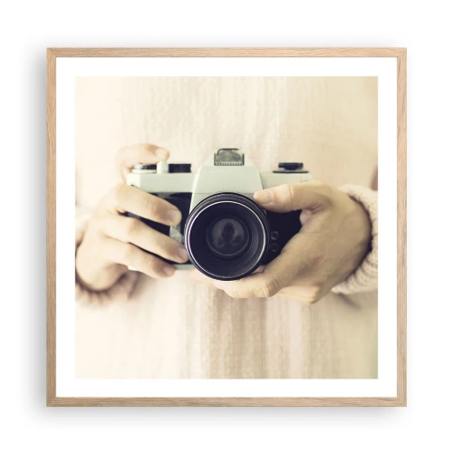 Póster en marco roble claro - Una visión diferente - 60x60 cm