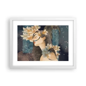 Póster en marco blanco - Cuento de princesa con lirios - 40x30 cm