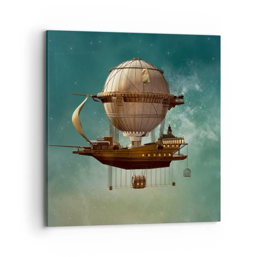 Cuadro sobre lienzo - Impresión de Imagen - Julio Verne saluda - 70x70 cm