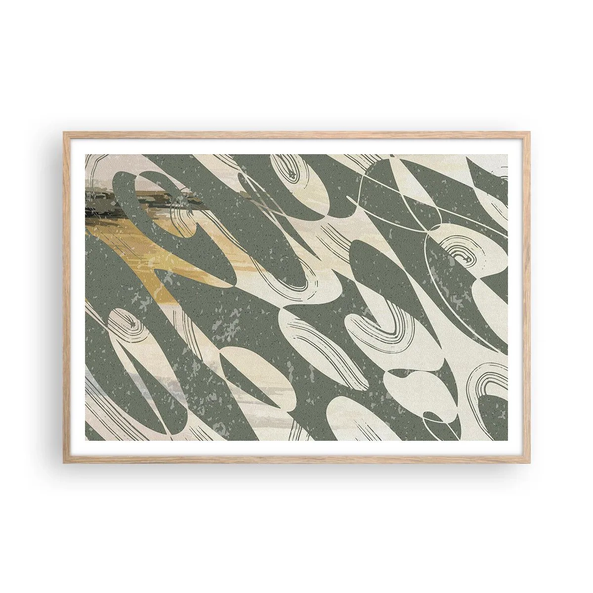 Póster en marco roble claro - Abstracción rítmica - 100x70 cm