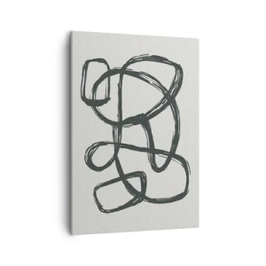 Cuadro sobre lienzo - Impresión de Imagen - Líneas abstractas que crean formas libres sobre un fondo claro - 50x70cm - Abstracción en bucle - Decoración de pared moderna para salón y dormitorio ARTTOR