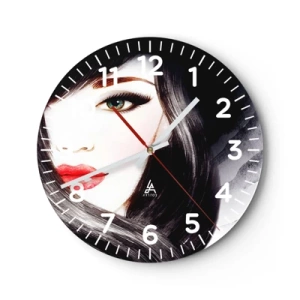 Reloj de pared - Reloj de vidrio - Mirada de zafiro - 40x40 cm