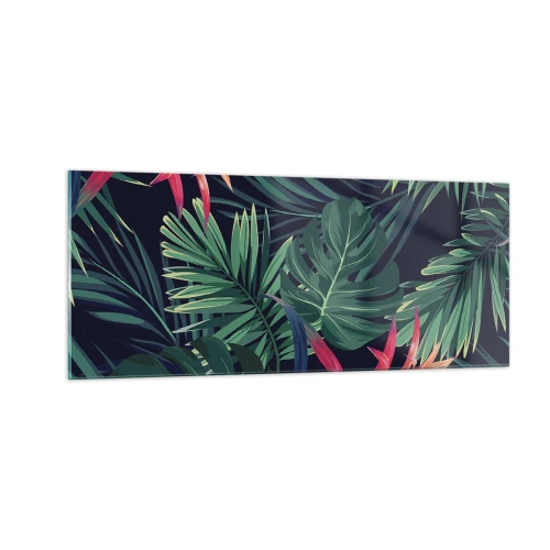 Cuadro sobre vidrio - Impresiones sobre Vidrio - Encender el color verde - 100x40 cm