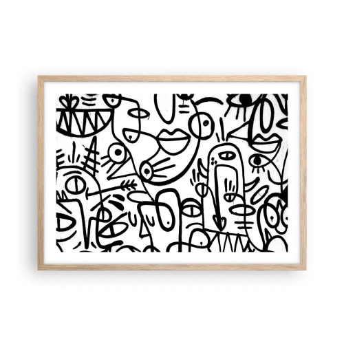 Póster en marco roble claro - Rostros y espejismos - 70x50 cm