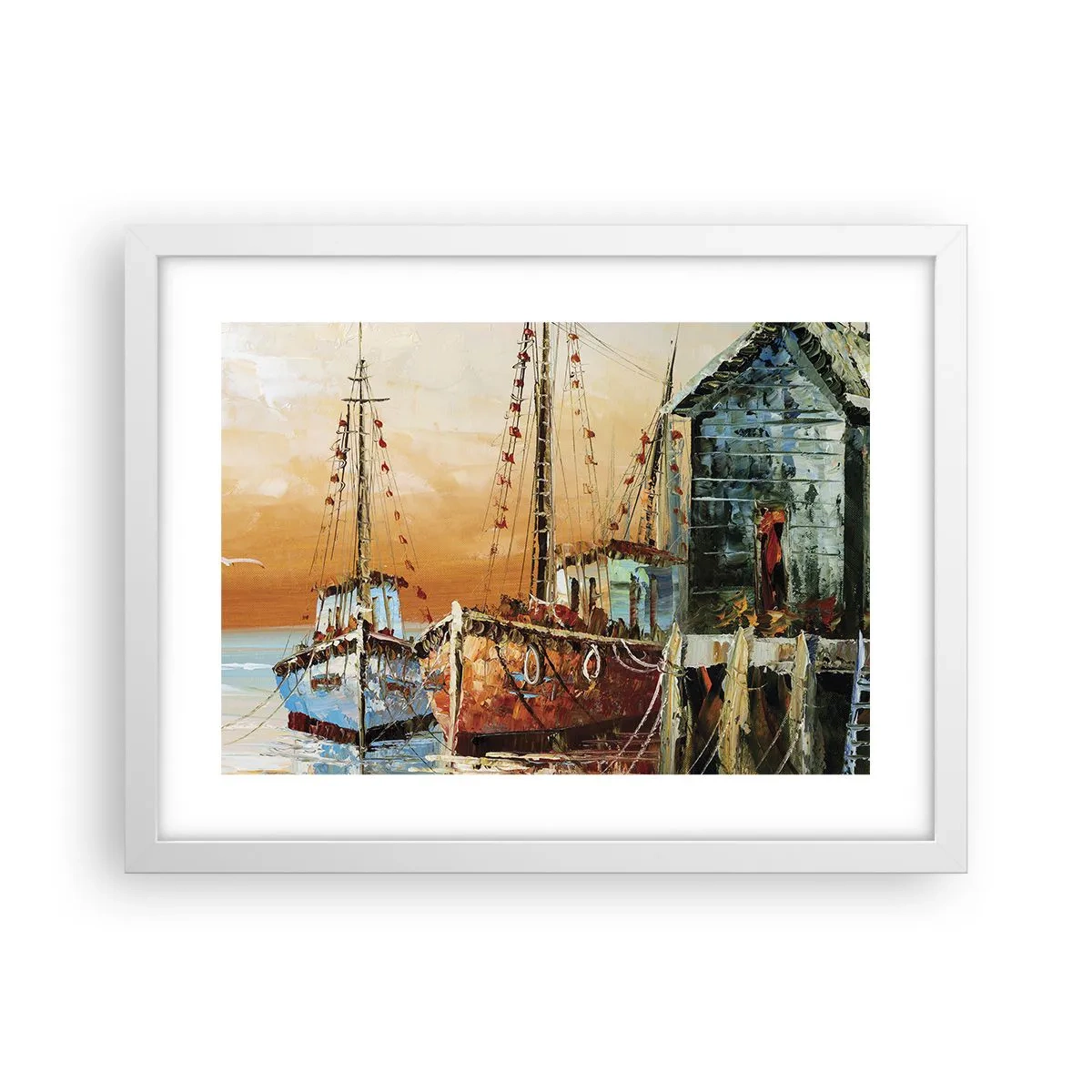 Póster en marco blanco - Regreso pacífico - 40x30 cm