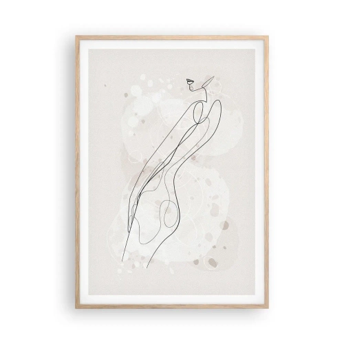 Póster en marco roble claro - Una mirada no dice nada y al mismo tiempo lo dice todo - 70x100 cm