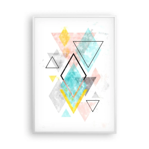 Póster en marco blanco - Un juego geométrico - 70x100 cm