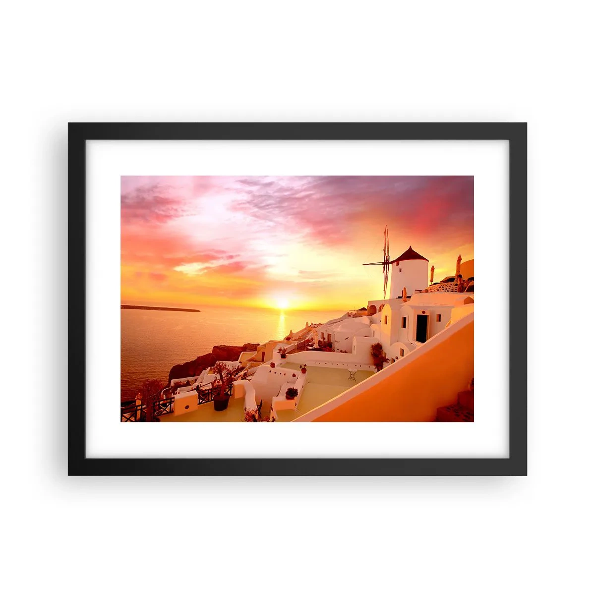 Póster en marco negro - Blanco y dorado - 40x30 cm