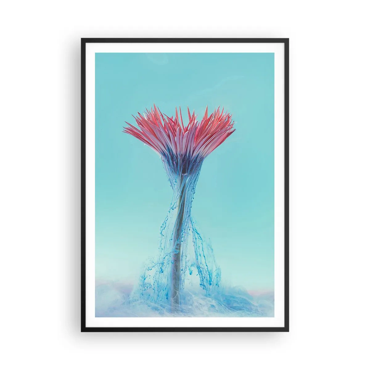 Póster en marco negro - En un abrazo vigorizante - 70x100 cm