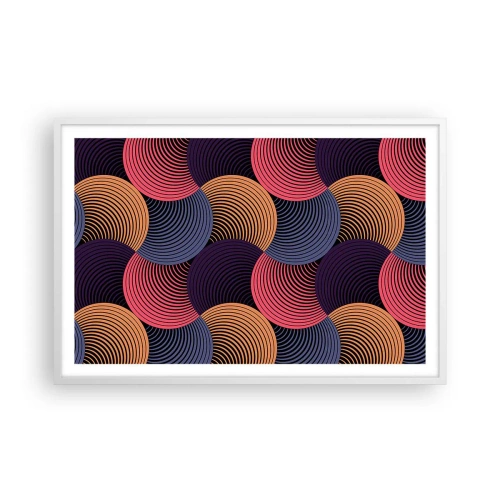 Póster en marco blanco - En un ritmo circular - 91x61 cm